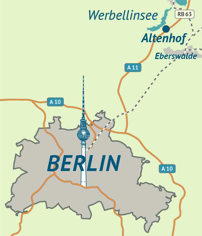 Grafik Landkarte Berlin – Werbellinsee